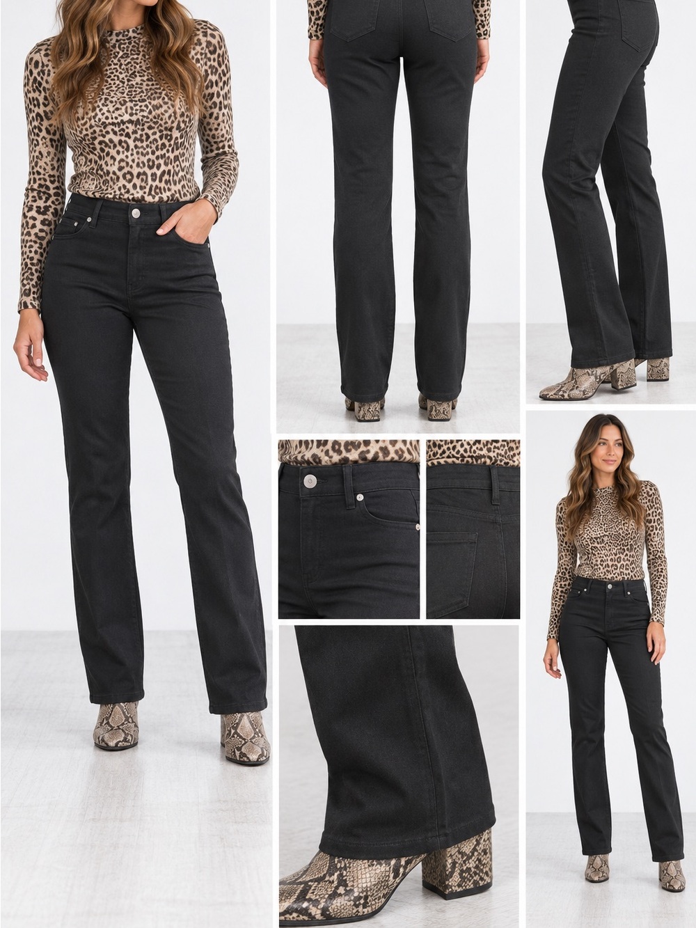 Simon Chang Black Leg Straight Pants | 4 | NWT